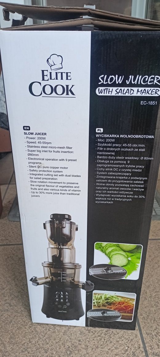 Wyciskarka wolnoobrotowa ELITE COOK EC-1851

Sprzęt jest