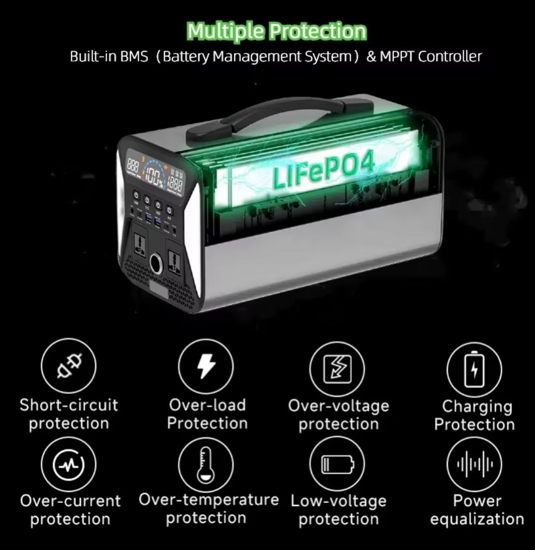Зарядна станція Euro Socket UA1101L 1000 Вт best LiFePO4 +5000 циклів