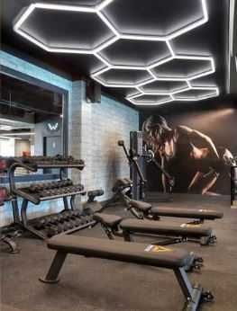 Lampy Hexagon LED 258x245cm Plaster Miodu Sześciokąt Domu Biura Salonu