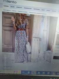 Nowa sukienka maxi z paskiem w stylu boho