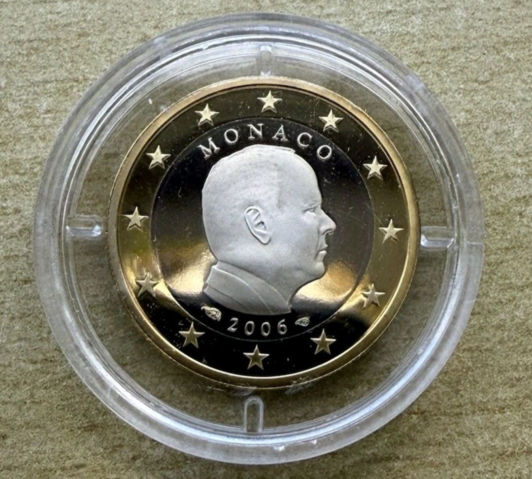 7 Moedas Proof de 1 Cent a 1 Euro Mónaco, 2005 e 2006