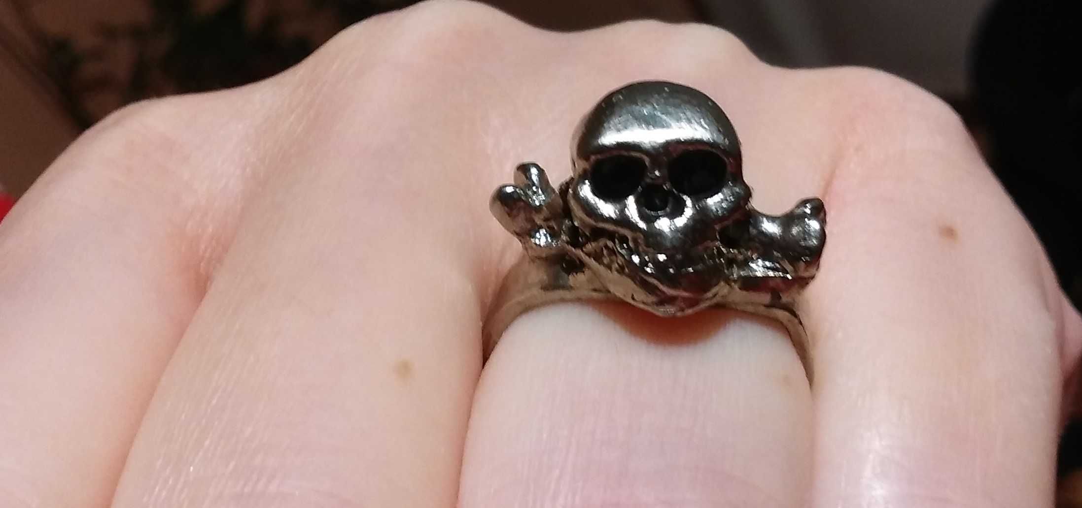 Skull,czacha,VINTAGE,czaszka,sygnet,pierścień motocyklowy,pierścionek