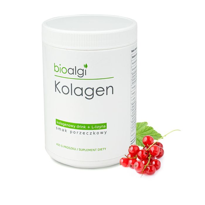 Bioalgi Kolagen Do Picia Smak Porzeczkowy Mięśnie Stawy Proszek 400g