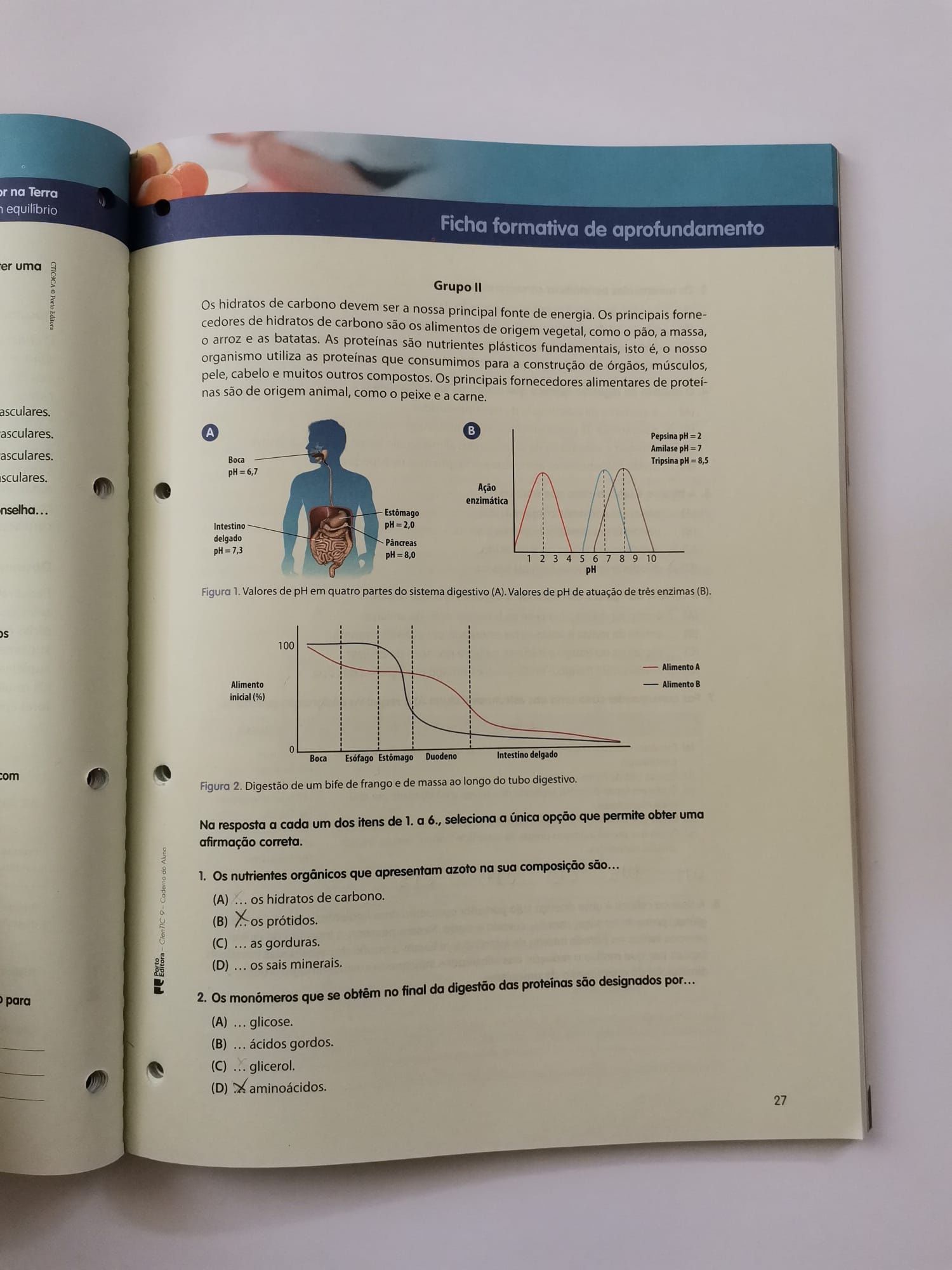 Caderno do aluno Ciências Naturais, Físico-química e Matemática 9.°ano