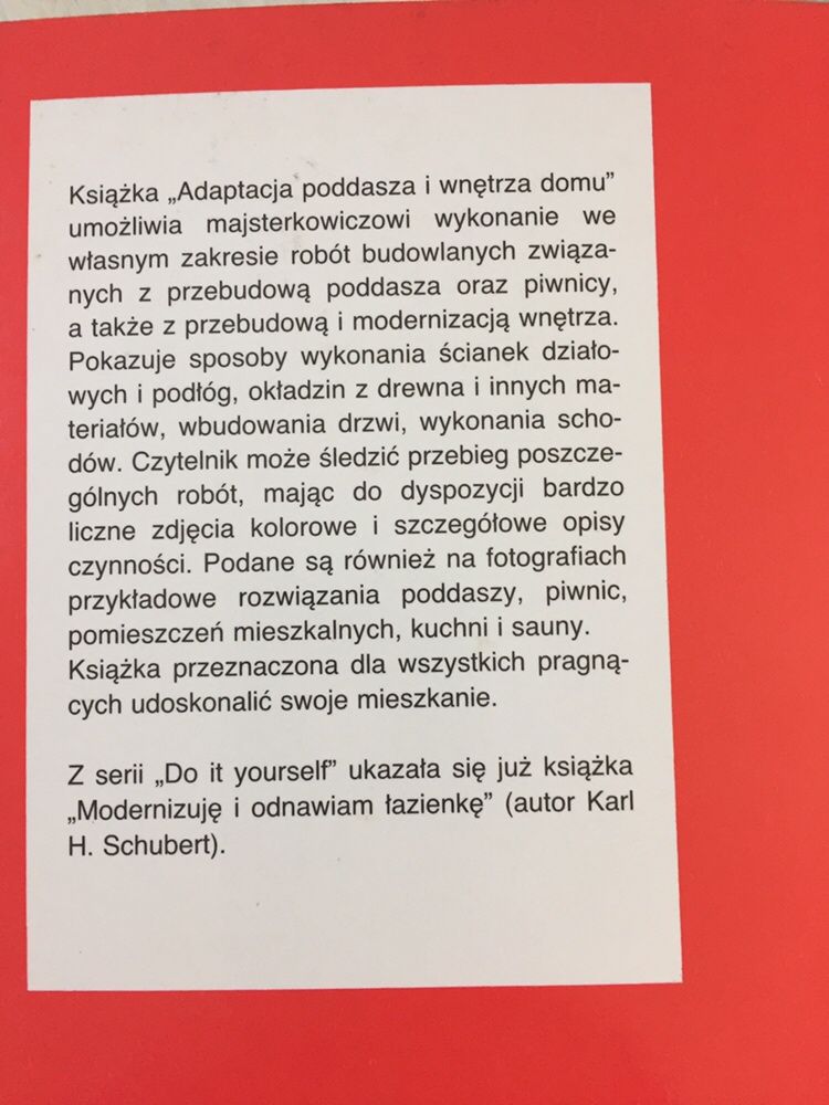 Książka poradnik „Adaptacja poddasza i wnętrza domu” M. Mauer