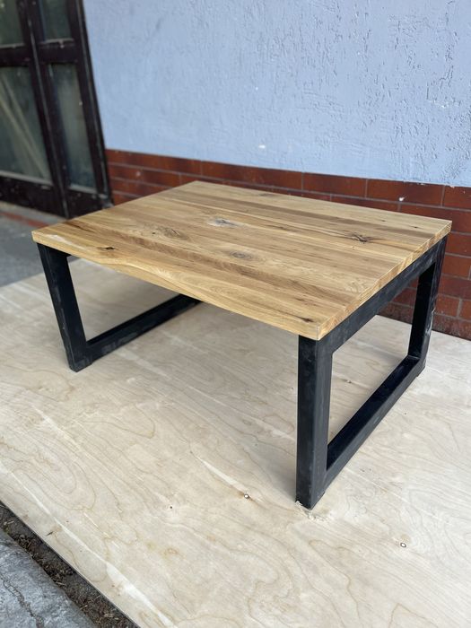 Ława dębowa 90x65, nogi metalowe