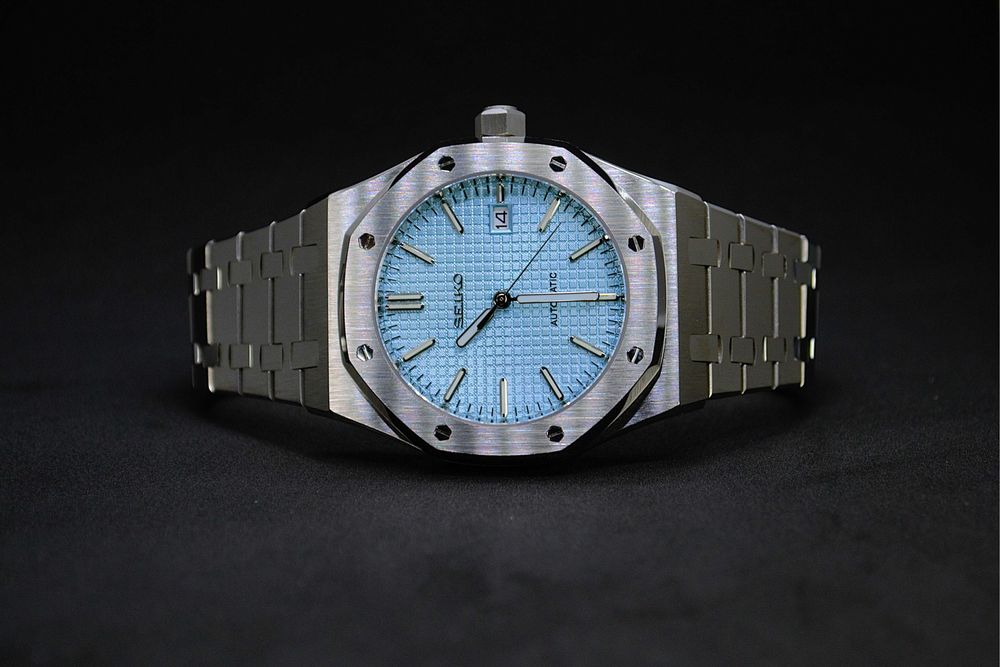 Zegarek Seiko Mod Royal Oak Jasnoniebieski
