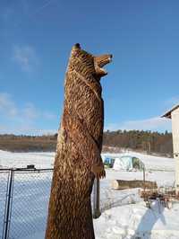 Rzeźba drewniana ogrodowa niedźwiedź