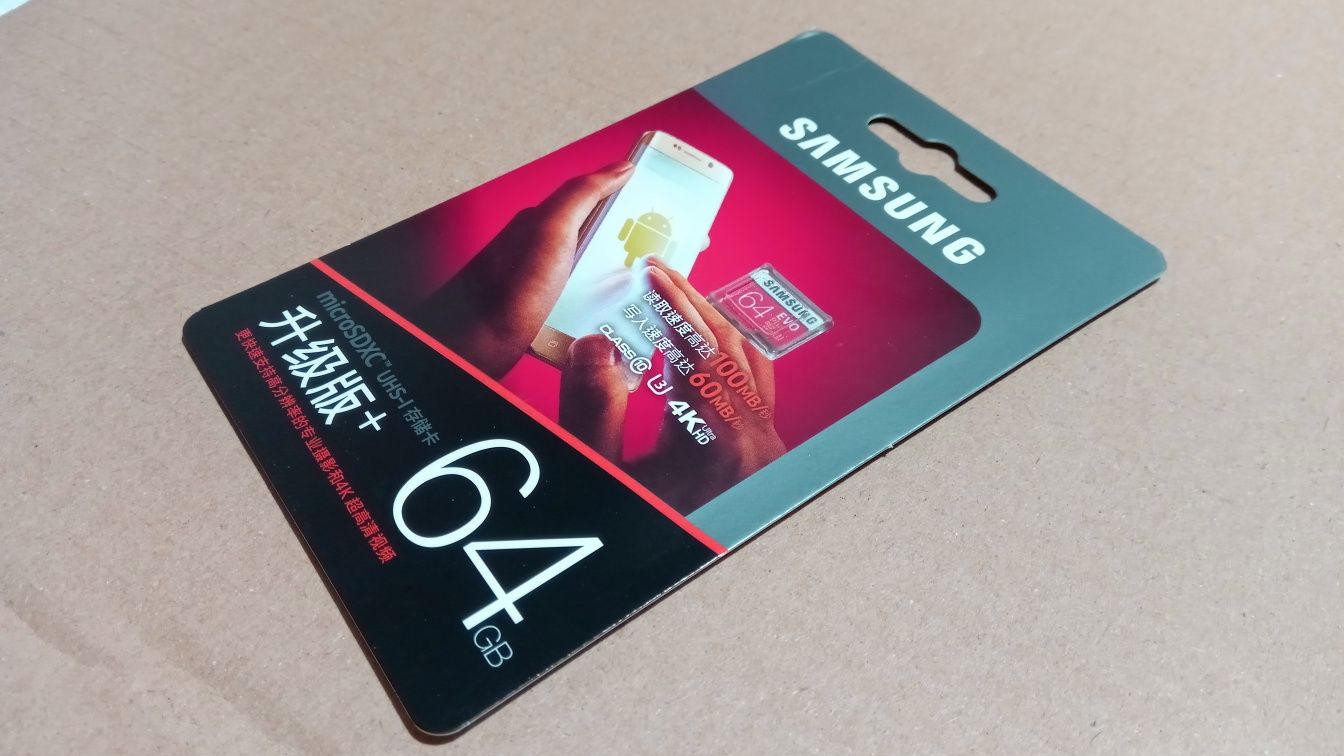 Cartão de memória 64 gb Samsung Evo Plus - class 10 - U3 - 4K ultra Hd