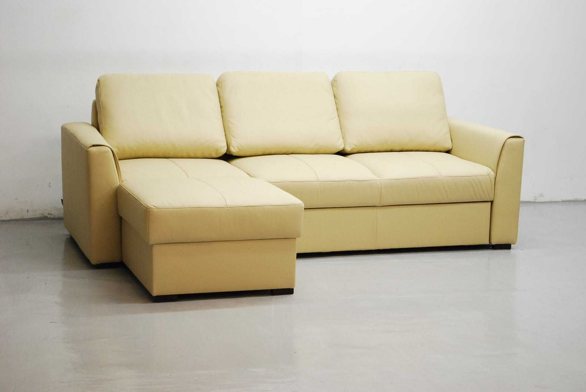 narożnik SKÓRA naturalna funkcja spania pojemnik , 1100a, sofa, salon