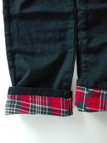 Ocieplane spodnie, jeansy na flanelowej podszewce r 40 (L)