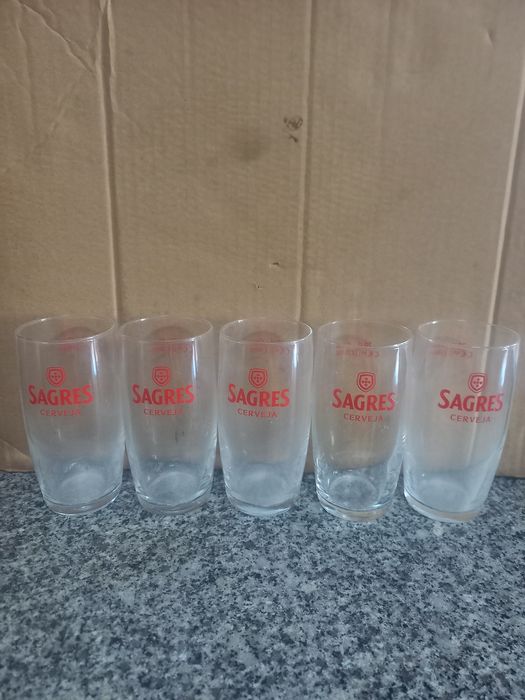 Copos. Cerveja. Sagres. 5. Copos. Tudo. 4€