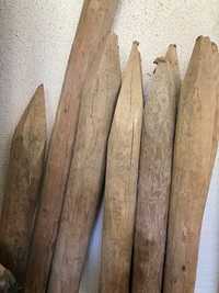 17 postes redondos de madeira com ponta (150cm)