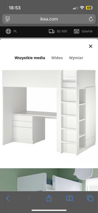 Łóżko piętrowe Ikea