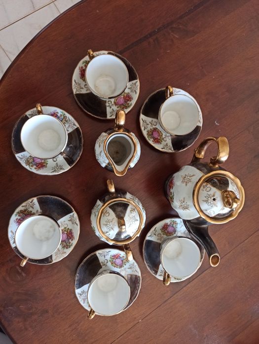 Serviço de café chinês para 6 pessoas em porcelana Lucky China