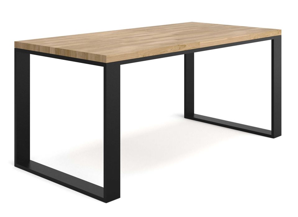 Biurko Stół LOFT dąb drewno+metal czarny 150 x 80 x 76