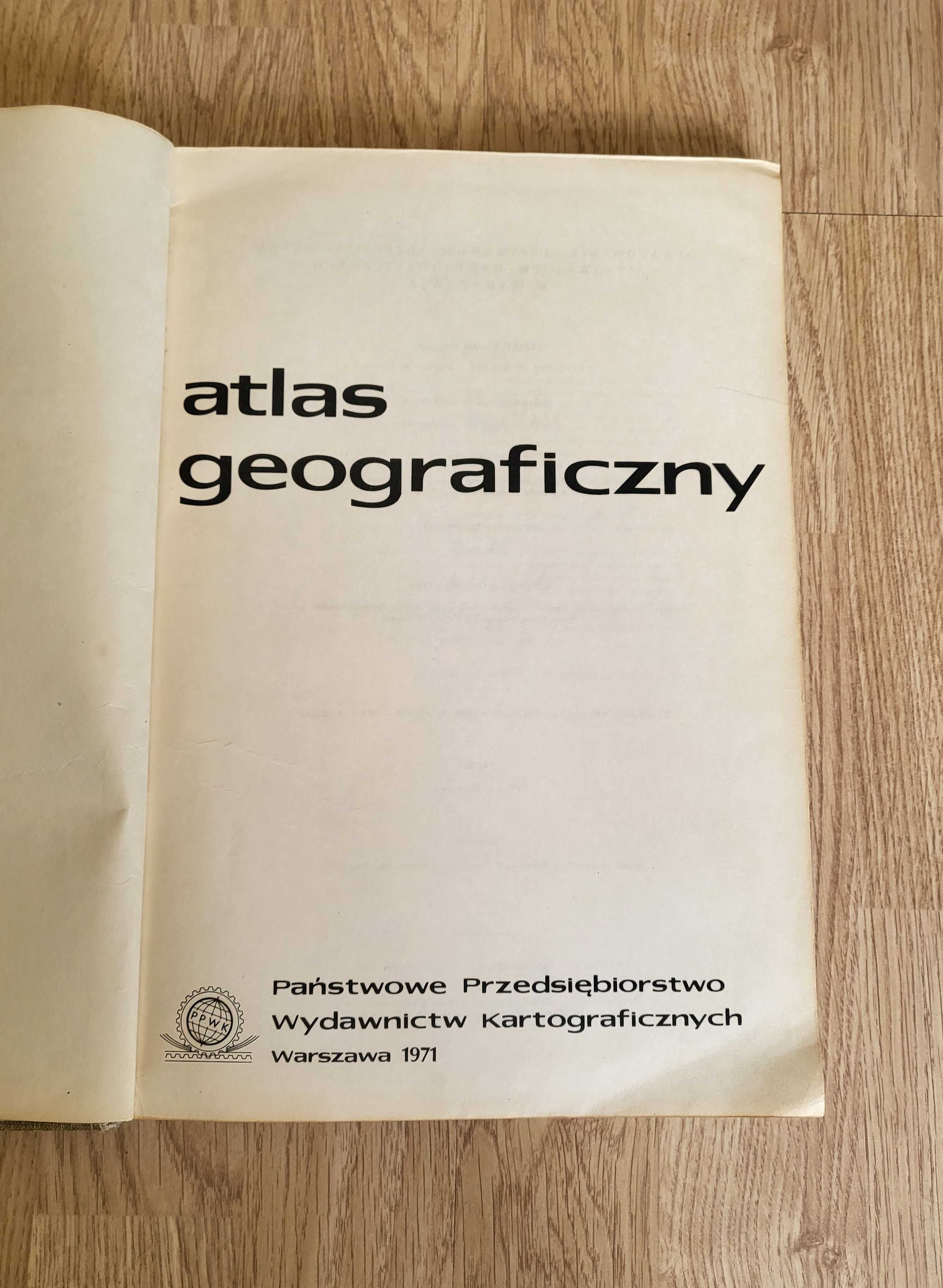 Atlas geograficzny Państwowe Przed wydawnictw Kartograficznych 1971