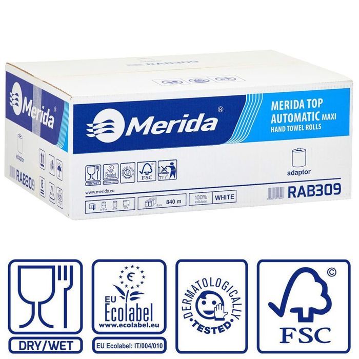 ręczniki papierowe w roli z adaptorem merida top