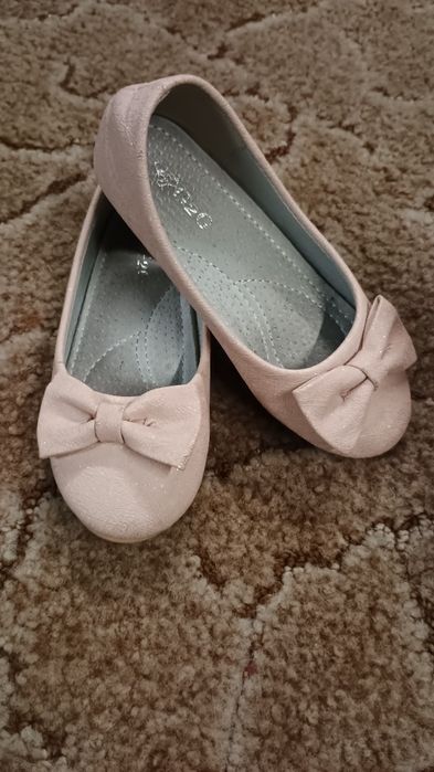 Dziewczęce balerinki rozowe brokatowe 27