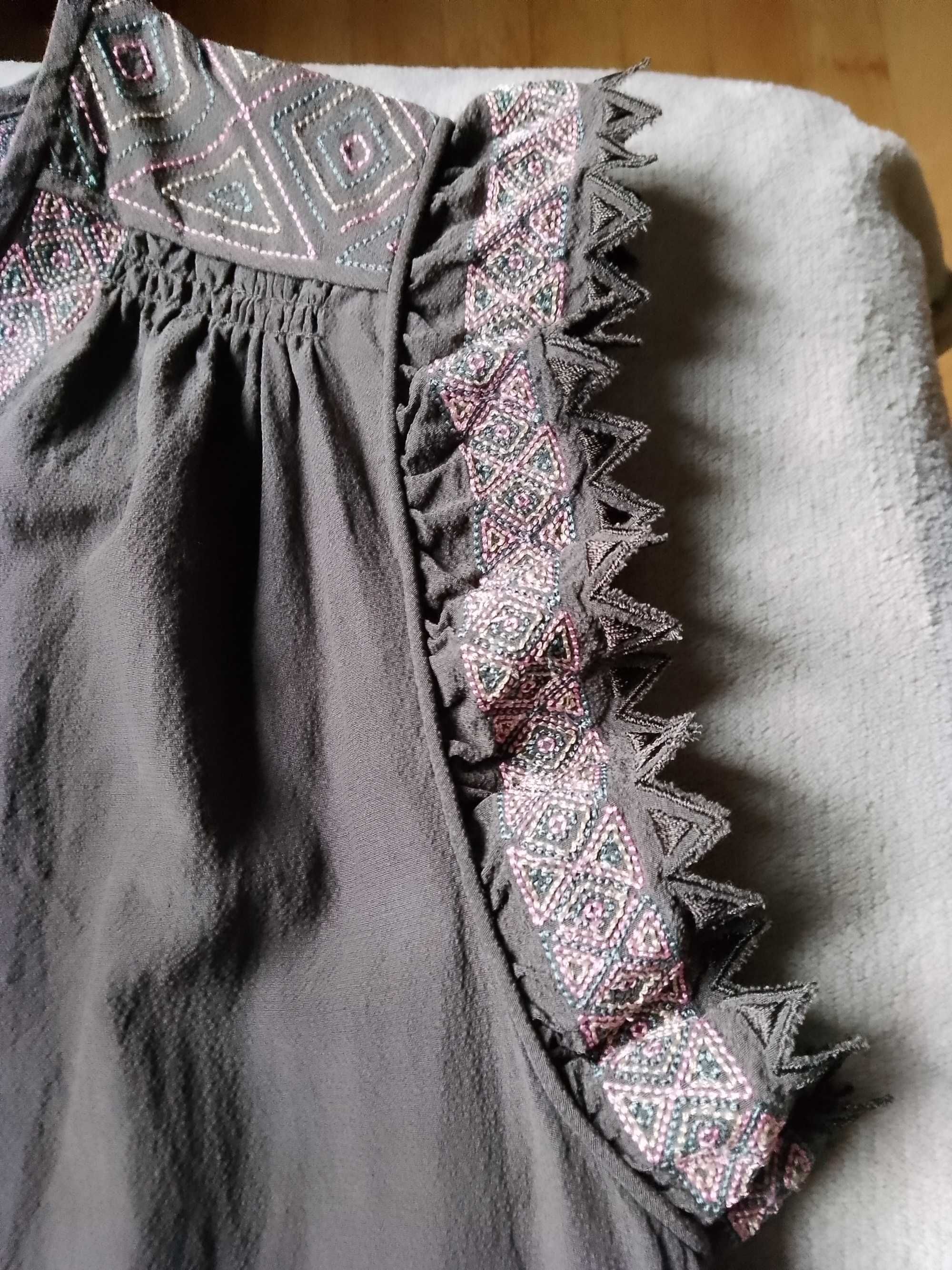 MAISON SCOTCH La femme selon Marie M 38 JEDWAB szary/brąz sukienka