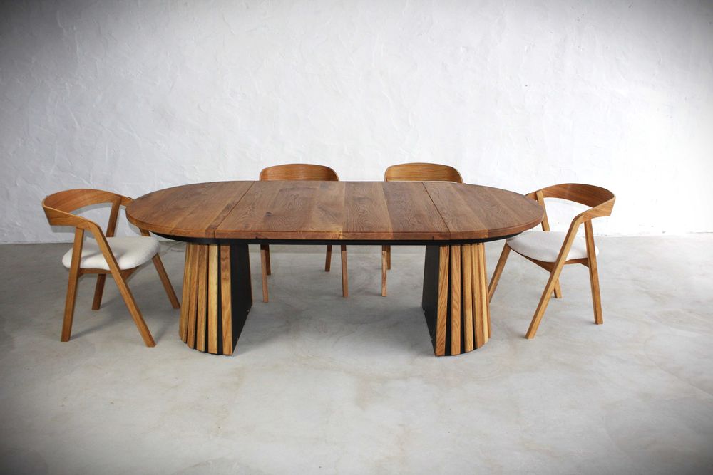 Stół okrągły dębowy metalowa noga 220cm! rozkładany producent masywny