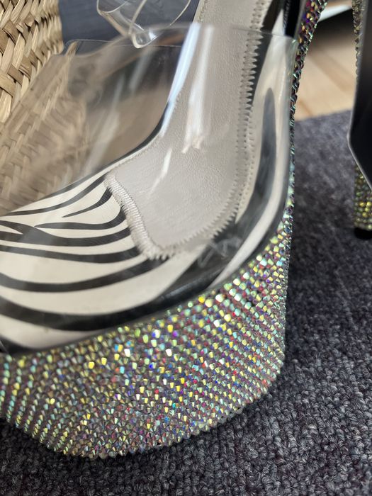 Buty na platformie r. 39 nowe transparentne jak pleaser zebra Roxie