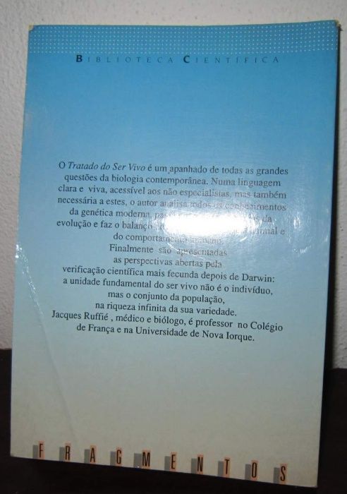 Livro Tratado do ser vivo - volume II - Jacques Ruffié - NOVO