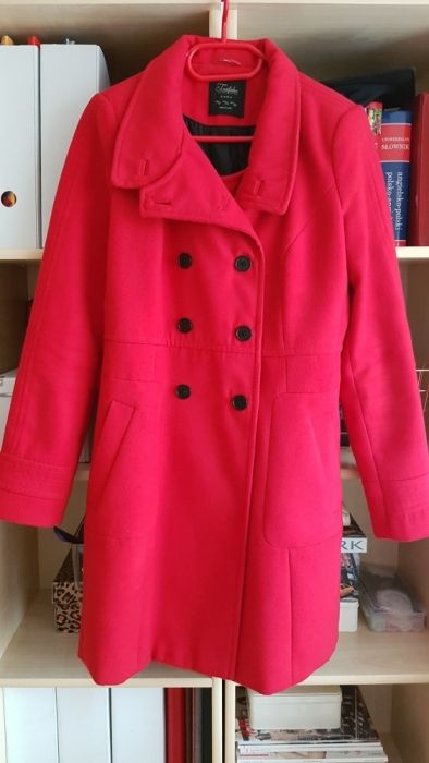 !OKAZJA! Czerwony płaszcz ZARA jak nowy