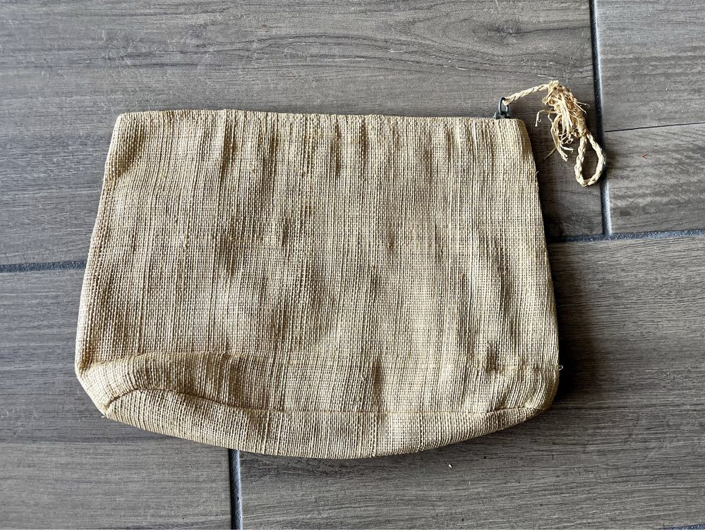 Pochette palhinha com flamingo