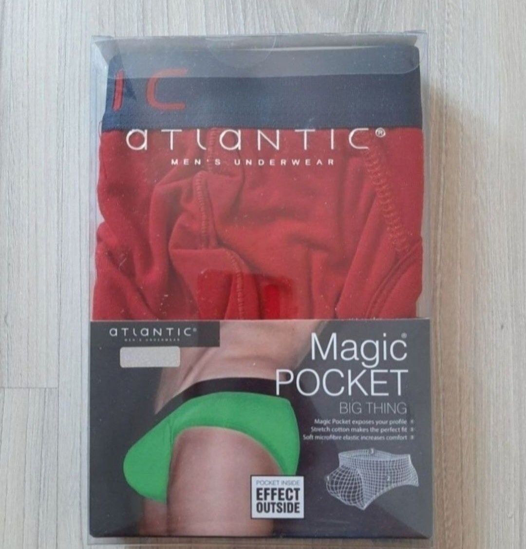Slipy męskie Atlantic, rozmiar XXL, Magic Pocket, czerwone