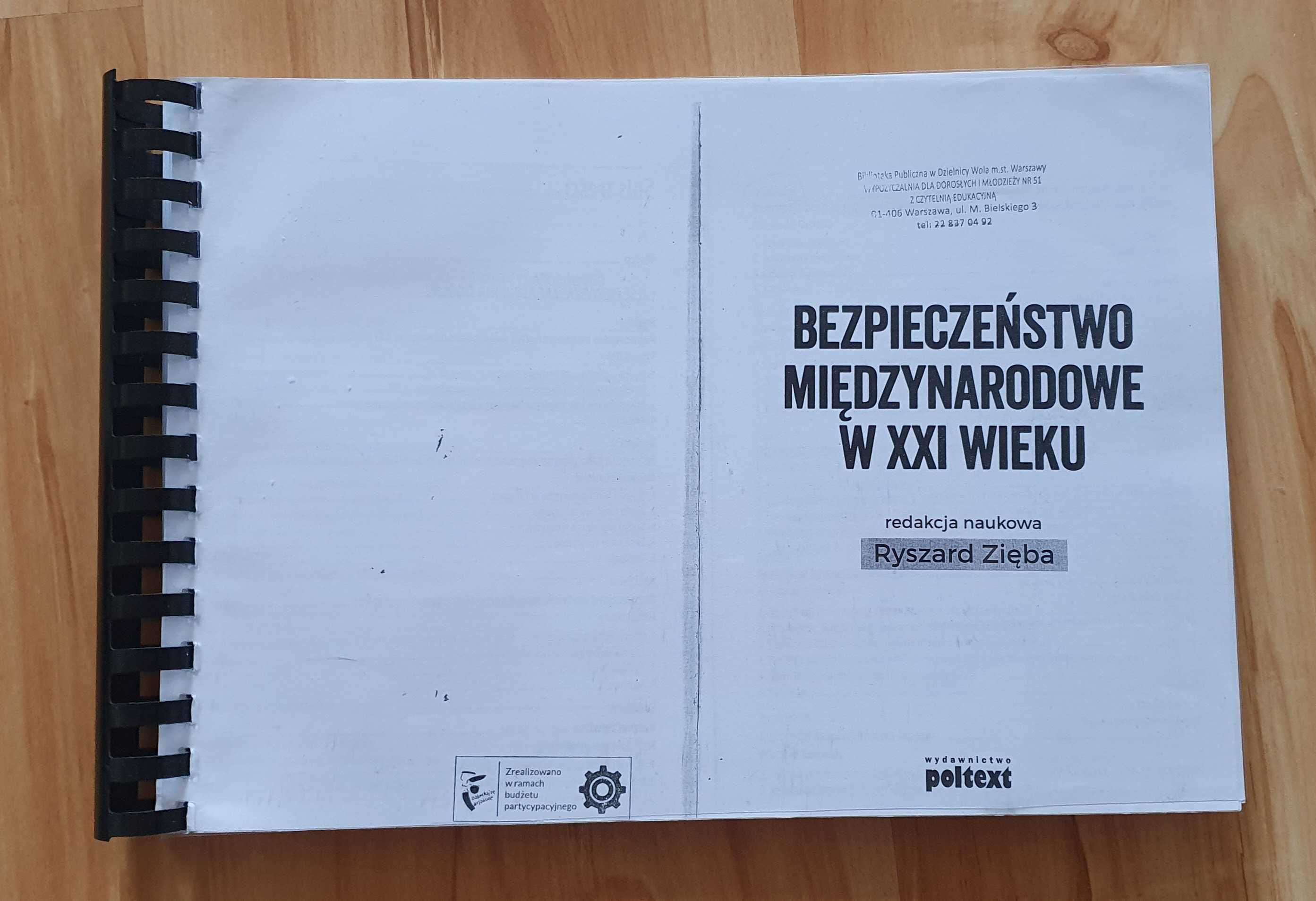 "Bezpieczeństwo miedzynarodowe w XXI wieku", red. Ryszard Zięba