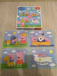 Puzzle 4w1 Świnka Peppa