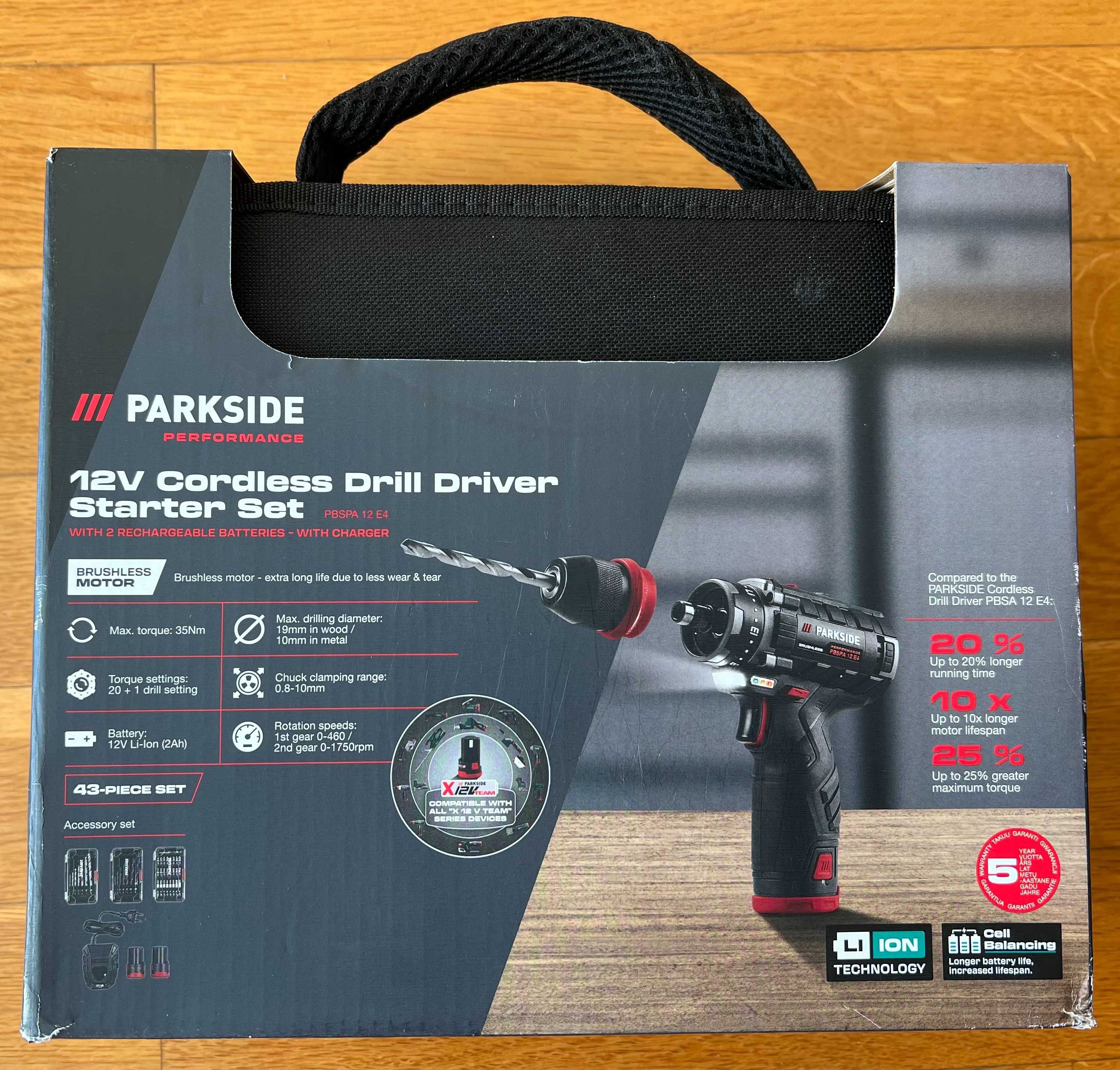Akumulat. wiertarkowkrętarka PARKSIDE Performance PBSPA E5-NOWY MODEL