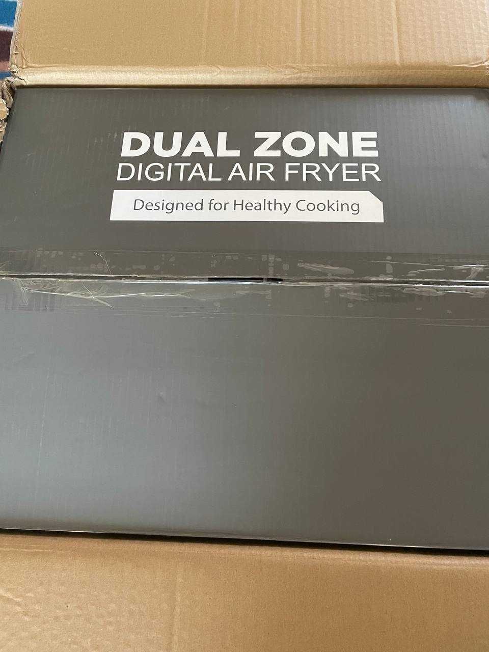 AIR FRYER Frytkownica Beztłuszczowa Mocna 2400W 6L 2 KOMORY Z OKNAMI!