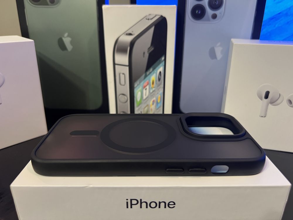 Чехол матовый IPhone 14 pro black MagSafe,14 pro max purple,13 Pro Max