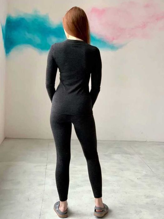 Термобілизна жіноча з вовною чорна