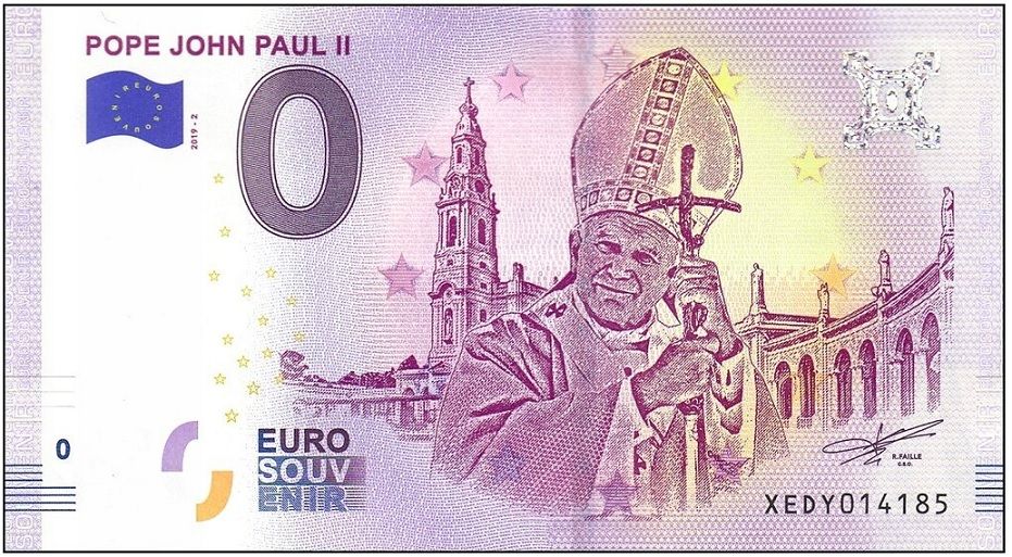 0 Euro Pope John Paul II Jan Paweł II UNC różne numery