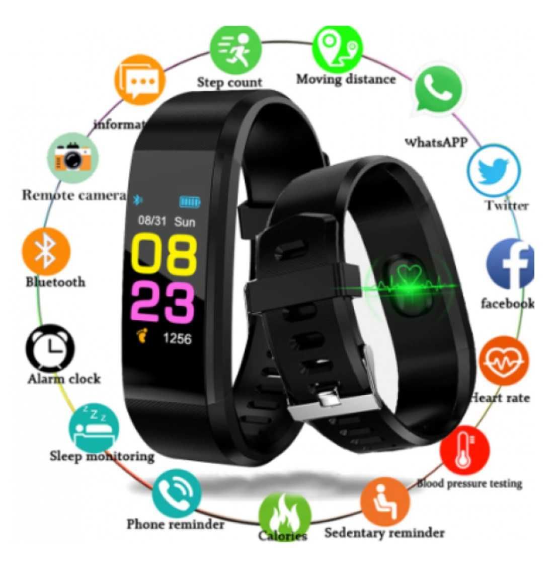 Годинник, Фітнес-браслет Smart band ID 115 Plus HR (Smart Band B05)