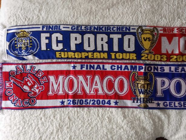 Lote/Cachecol Champions League 2004-Gelsenkirchen-FC Porto-Mónaco