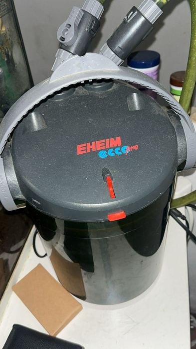 Aquário, filtro, termostato e decorações