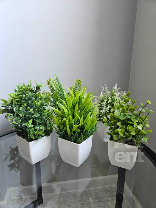 Sztuczne kwiaty z doniczkami 6 szt. zestaw roślin sztucznych dekoracja