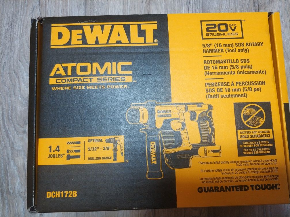 Перфоратор аккумуляторный SDS PLUS DeWALT DCH172  Atomic в кейсі