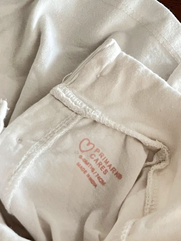 Camisola de Algodão com gola  Branca 74cm