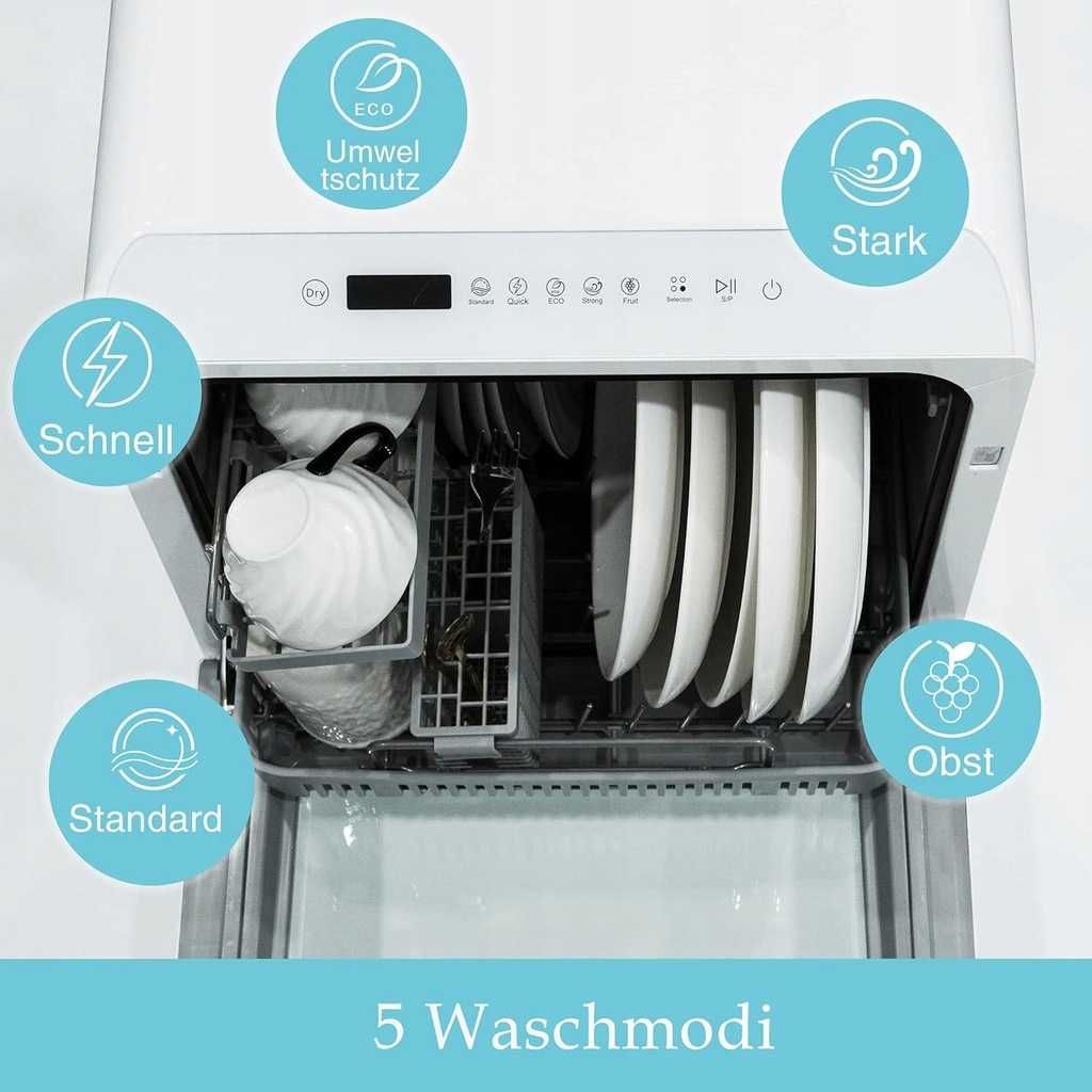 Singlehomie DEDW-Q01 Mini zmywarka do naczyń 6 programów 5L wolnostoją