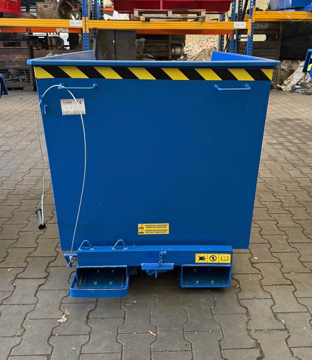 Kontener samowyładowczy 1100L / Pojemnik metalowy do wózka widłowego