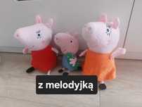 Zestaw maskotek Świnka Peppa,  George, mama Świnka, z melodyjka