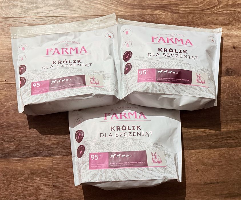 Karma sucha dla psa szczeniaka Farma królik tłoczona na zimno