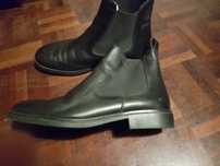 Botas tipo chelsea, couro preto polido, marca elci 39