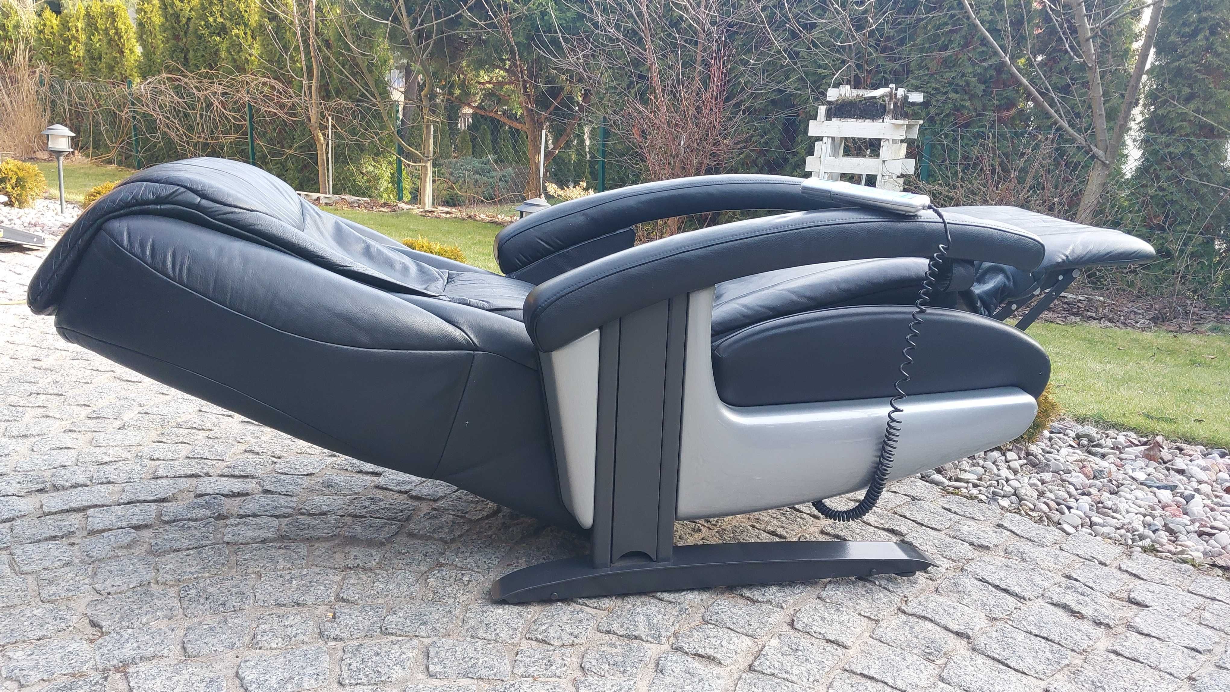fotel Himolla Vario z funkcją relax i masaż rozkładany z masażem skóra