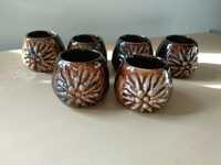 Kieliszki kubeczki ceramiczne ceramika PRL 6 sztuk